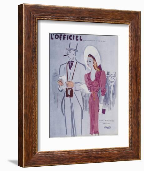 L'Officiel, June 1946 - Robe de L. Mendel-Benito-Framed Premium Giclee Print