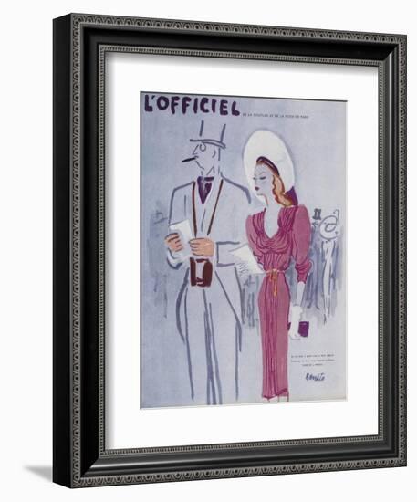 L'Officiel, June 1946 - Robe de L. Mendel-Benito-Framed Premium Giclee Print