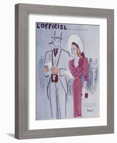 L'Officiel, June 1946 - Robe de L. Mendel-Benito-Framed Art Print