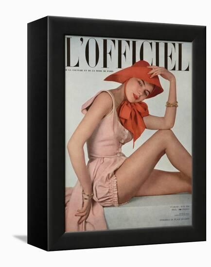 L'Officiel, June 1950 - Ensemble de Plage de Grès-Philippe Pottier-Framed Stretched Canvas