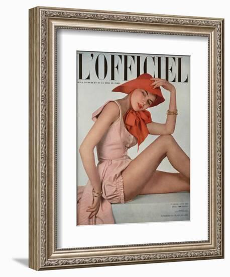 L'Officiel, June 1950 - Ensemble de Plage de Grès-Philippe Pottier-Framed Premium Giclee Print