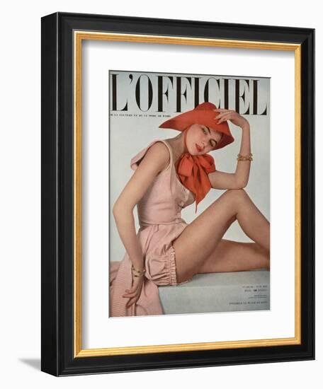 L'Officiel, June 1950 - Ensemble de Plage de Grès-Philippe Pottier-Framed Premium Giclee Print