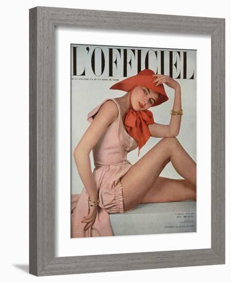 L'Officiel, June 1950 - Ensemble de Plage de Grès-Philippe Pottier-Framed Art Print