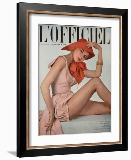 L'Officiel, June 1950 - Ensemble de Plage de Grès-Philippe Pottier-Framed Art Print