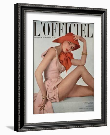 L'Officiel, June 1950 - Ensemble de Plage de Grès-Philippe Pottier-Framed Art Print