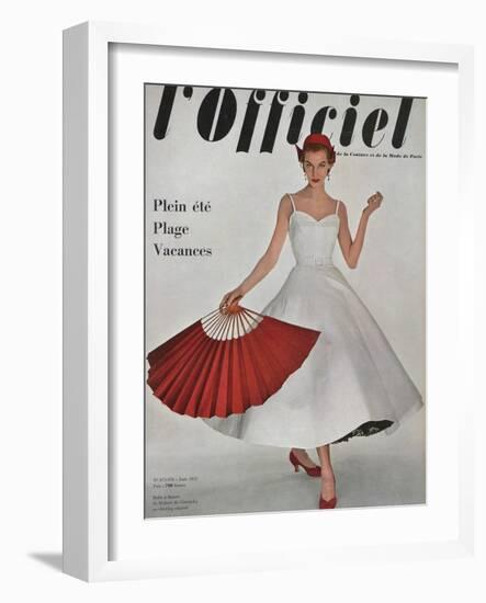 L'Officiel, June 1953 - Robe À Danser de Hubert de Givenchy en Shirting Empesé-Philippe Pottier-Framed Art Print