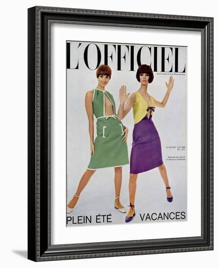 L'Officiel, June 1965 - Robes de Guy Laroche en Toile de Lin de Moreau-Walcott-Framed Art Print