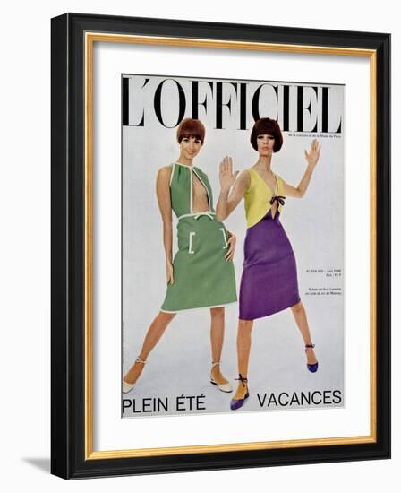 L'Officiel, June 1965 - Robes de Guy Laroche en Toile de Lin de Moreau-Walcott-Framed Art Print