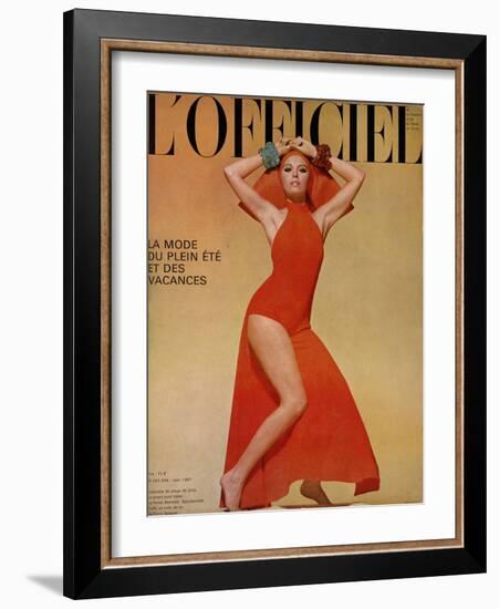 L'Officiel, June 1967 - Ensemble de Plage de Grès-Guégan-Framed Art Print