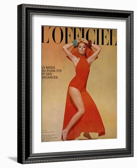 L'Officiel, June 1967 - Ensemble de Plage de Grès-Guégan-Framed Art Print