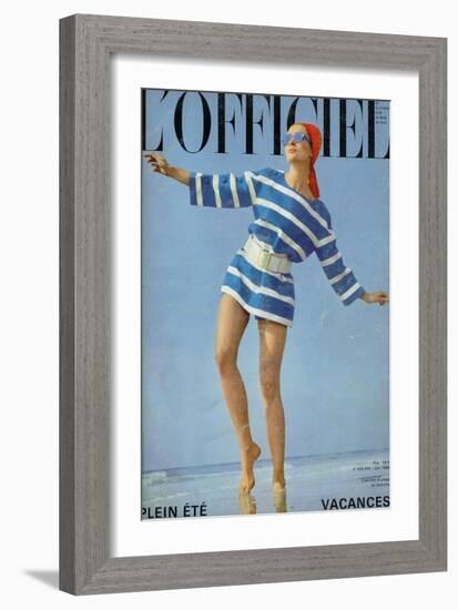 L'Officiel, June 1968 - Ensemble de Plage de Givenchy-Patrick Bertrand-Framed Art Print