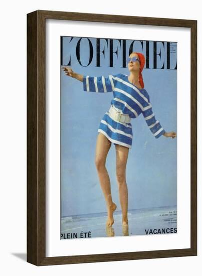 L'Officiel, June 1968 - Ensemble de Plage de Givenchy-Patrick Bertrand-Framed Art Print