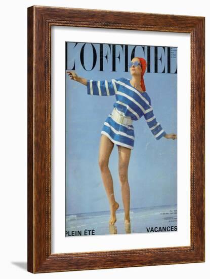 L'Officiel, June 1968 - Ensemble de Plage de Givenchy-Patrick Bertrand-Framed Art Print