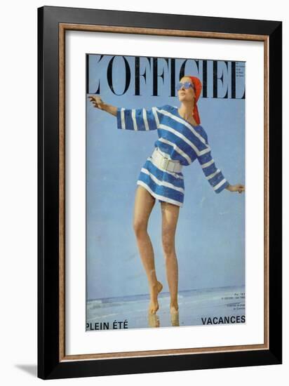 L'Officiel, June 1968 - Ensemble de Plage de Givenchy-Patrick Bertrand-Framed Art Print