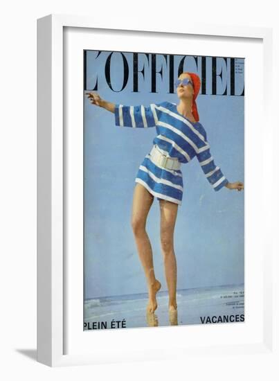 L'Officiel, June 1968 - Ensemble de Plage de Givenchy-Patrick Bertrand-Framed Art Print