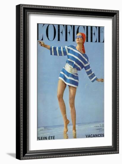 L'Officiel, June 1968 - Ensemble de Plage de Givenchy-Patrick Bertrand-Framed Art Print