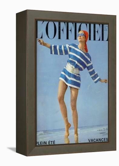 L'Officiel, June 1968 - Ensemble de Plage de Givenchy-Patrick Bertrand-Framed Stretched Canvas