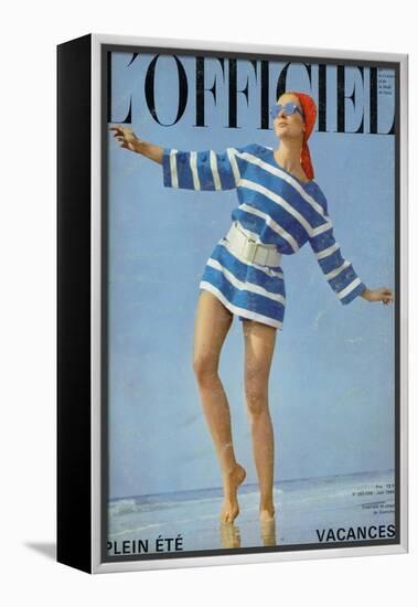 L'Officiel, June 1968 - Ensemble de Plage de Givenchy-Patrick Bertrand-Framed Stretched Canvas