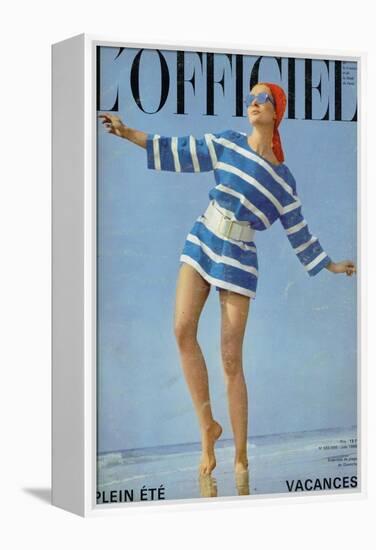 L'Officiel, June 1968 - Ensemble de Plage de Givenchy-Patrick Bertrand-Framed Stretched Canvas