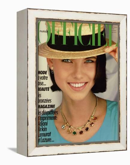 L'Officiel, June 1983 - Chanel Boutique, Blouse en Coton Turquoise-Xavier Alvarez-Framed Stretched Canvas