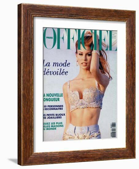 L'Officiel, June 1992 - Niki Taylor, Top Star, en Gianni Versace-Jonathan Lennard-Framed Art Print