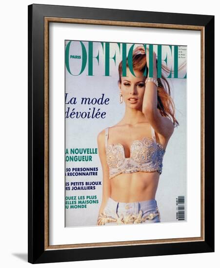 L'Officiel, June 1992 - Niki Taylor, Top Star, en Gianni Versace-Jonathan Lennard-Framed Art Print