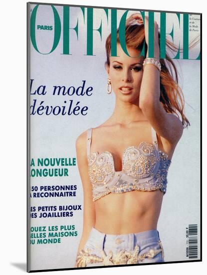 L'Officiel, June 1992 - Niki Taylor, Top Star, en Gianni Versace-Jonathan Lennard-Mounted Art Print