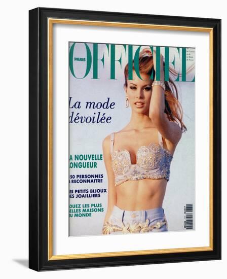 L'Officiel, June 1992 - Niki Taylor, Top Star, en Gianni Versace-Jonathan Lennard-Framed Art Print