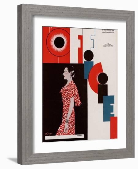 L'Officiel, March 1934 - Chanel-Lbengini & A.P. Covillot-Framed Art Print