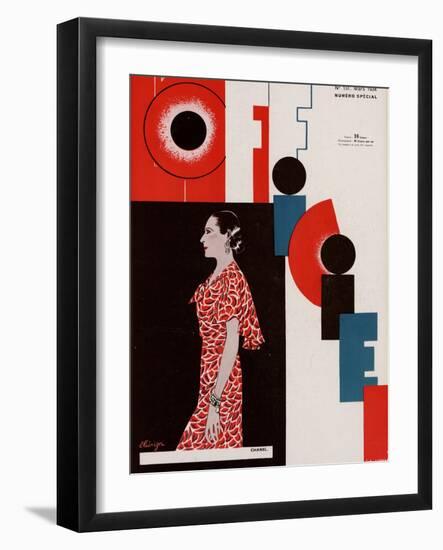 L'Officiel, March 1934 - Chanel-Lbengini & A.P. Covillot-Framed Art Print