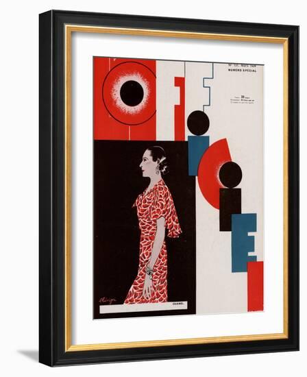 L'Officiel, March 1934 - Chanel-Lbengini & A.P. Covillot-Framed Art Print