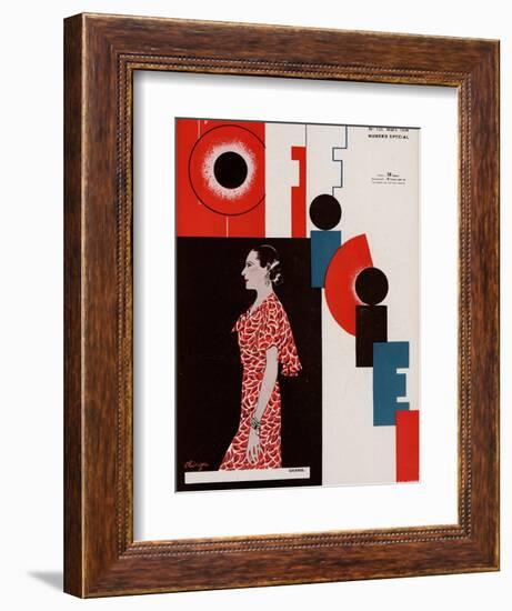 L'Officiel, March 1934 - Chanel-Lbengini & A.P. Covillot-Framed Premium Giclee Print