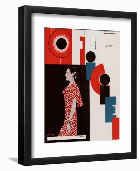 L'Officiel, March 1934 - Chanel-Lbengini & A.P. Covillot-Framed Premium Giclee Print