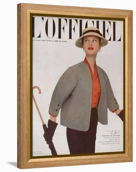 L'Officiel, March 1951 - Ensemble de Christian Dior-Philippe Pottier-Framed Stretched Canvas