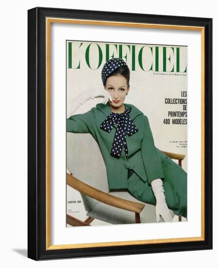 L'Officiel, March 1962 - Christian Dior-Philippe Pottier-Framed Art Print