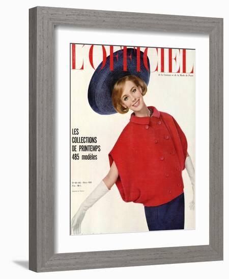 L'Officiel, March 1963 - Ensemble de Christian Dior-Philippe Pottier-Framed Art Print