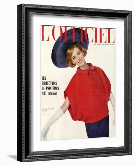 L'Officiel, March 1963 - Ensemble de Christian Dior-Philippe Pottier-Framed Art Print