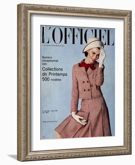 L'Officiel, March 1964 - Tailleur de Christian Dior-Guégan-Framed Art Print