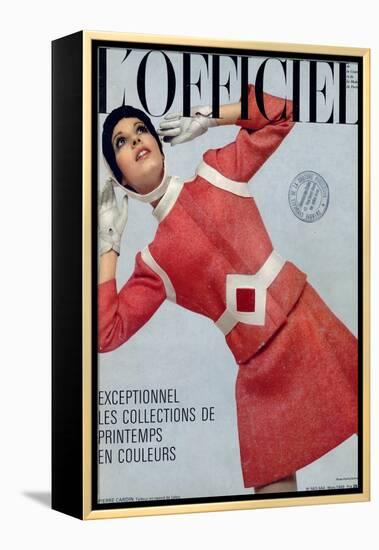 L'Officiel, March 1969 - Pierre Cardin, Tailleur en Tweed de Leleu-Patrick Bertrand-Framed Stretched Canvas