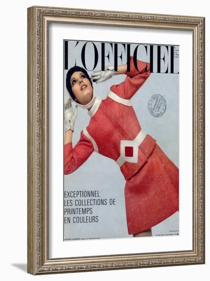 L'Officiel, March 1969 - Pierre Cardin, Tailleur en Tweed de Leleu-Patrick Bertrand-Framed Art Print