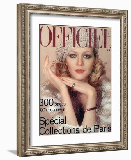 L'Officiel, March 1975 - Ensemble de Christian Dior-Roland Bianchini-Framed Art Print