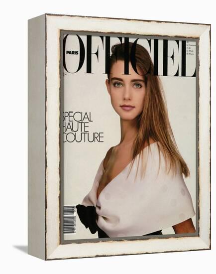 L'Officiel, March 1987 - Roberta Porte une Robe de Cocktail de Nina Ricci en Shantung de Taroni-Robert Diadul-Framed Stretched Canvas