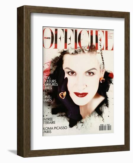 L'Officiel, March 1990 - Nathalie Bachmann-David Wooley-Framed Premium Giclee Print