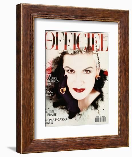 L'Officiel, March 1990 - Nathalie Bachmann-David Wooley-Framed Premium Giclee Print