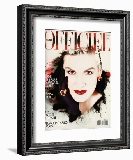 L'Officiel, March 1990 - Nathalie Bachmann-David Wooley-Framed Premium Giclee Print