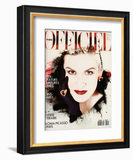 L'Officiel, March 1990 - Nathalie Bachmann-David Wooley-Framed Premium Giclee Print