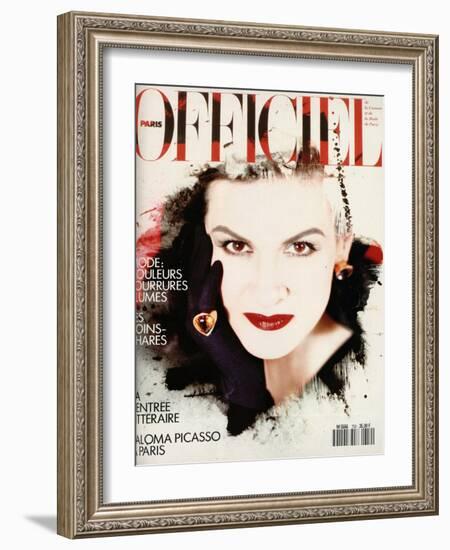 L'Officiel, March 1990 - Nathalie Bachmann-David Wooley-Framed Art Print