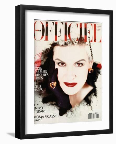 L'Officiel, March 1990 - Nathalie Bachmann-David Wooley-Framed Art Print