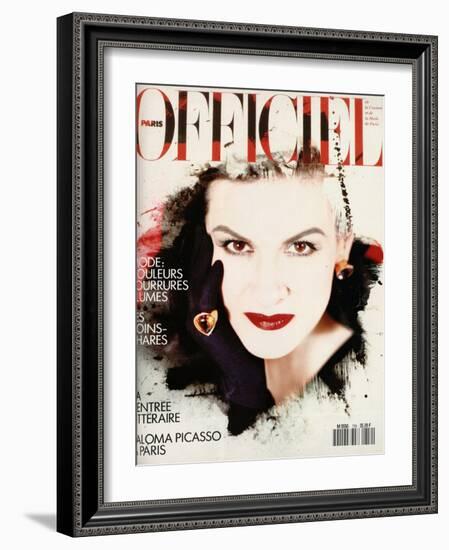 L'Officiel, March 1990 - Nathalie Bachmann-David Wooley-Framed Art Print