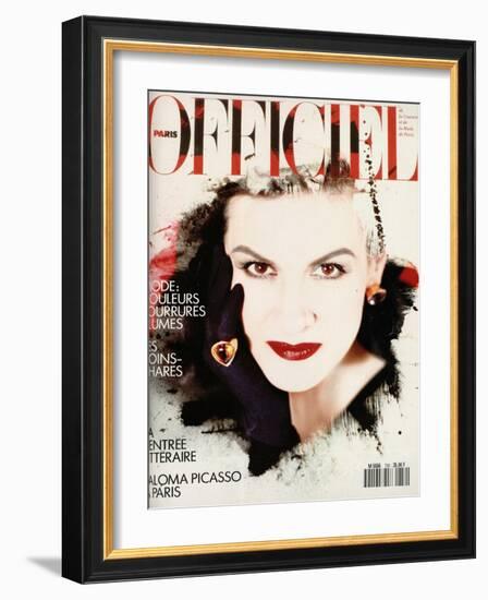 L'Officiel, March 1990 - Nathalie Bachmann-David Wooley-Framed Art Print